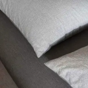 水洗棉超細條紋床包床單被套枕套四件組純棉床罩單人雙人簡約設計寢具
