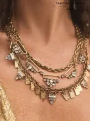 Gold Tone Tabitha Simmons x Next Maggie P Vintage Layered Necklace (F41165) | $103