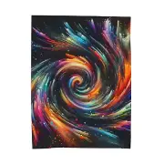 Velveteen Plush Blanket Psychedelic Abstract Neon Swirls Fine Art Classy Decor