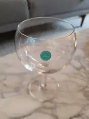 Set of 2 New In Boxes -TIFFANY & CO CRYSTAL SHORT STEM BALLOON WINE GLASSES