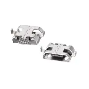 50PCS Micro USB Female Socket Connector Plug Port, 5-Pin DIP 180 Degree Adapter