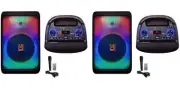 2 MR DJ CUBE12 12" Rechargeable Portable Bluetooth Karaoke Speaker with Party Fl