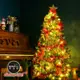 摩達客耶誕-8尺/8呎(240cm)特仕幸福型裝飾綠色聖誕樹 綺紅金雪系配件＋100燈LED燈暖白光*2(附控制器/本島免運費)