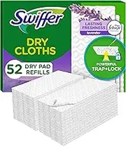 Swiffer Sweeper Dry Mop Pad Refills for Floor Mopping and Cleaning, All Purpose Floor Cleaning Product, Lavender Vanilla and Comfort Scent, 52 Count