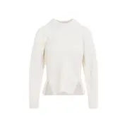 [Alexander Mcqueen] Alexander Mcqueen-Ivory Chevron Cashmere Pullover-Donna S STAND