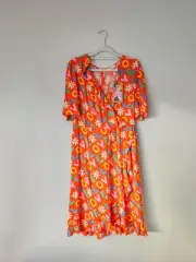 Gorman X Luke John Matthew Arnold - Love Ruffle Dress Orange Size 12 BNWT