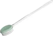 The Helping Hand Company Long Handle Foot Brush with Pumice Stone for Bath and Shower, Callus Remover and Foot Massager, Bendable Handle, 53 cm
