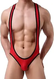 [JEShifangjiusu] Men's Mesh Wrestling Singlet Bodysuit Sexy Pouch Lingerie Leotard See-Through One-Piece Jockstrap Thong