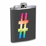 Hashtags D3 Flask 8oz Stainless Steel Hip Drinking Whiskey