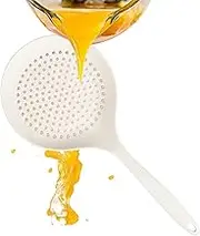 Silicone Slotted Spoon, Kitchen Strainer Spoon - Colander Cookware Skimmer Spoon Pasta Strainer - Long Handle for Strainer Scoop Monkey, Heat Resistant Colander, Spaghetti, Noodles, Vegetables