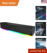 Computer Speakers, 24W Bluetooth Computer Soundbar, 3.5mm Aux-in Computer Spe...