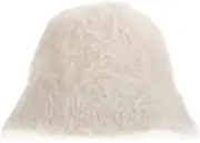 [FOMIYES] Warm Bucket Hat for Women Teens Fluffy Fisherman Hat Elegant Fashionable Design for Daily Shopping Durable White
