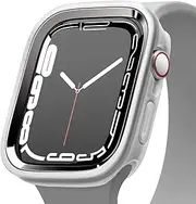 [elago] Duo Case Compatible with Apple Watch 7/SE/6/5/4, Compatible with iWatch 45mm 44mm 41mm 40mm, 1 Case + 2 Parts Included, Hard PC + TPU Full Protection (Metalic Dark Grey + Clear)