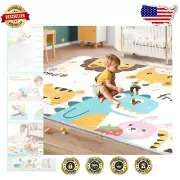 Thicker 79" X 59" Baby Play Mat - Waterproof, Foldable, and Safe for Tummy Time