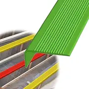 ZTZBFGM L Shape Nose Nosing Trim PVC Stair Edge Non-Slip Protector Rubber Corner Guard Strip, Safety Step Trim for Indoor Outdoor Tile Wood Metal Stair, Width 3X7cm,Green,78.74in