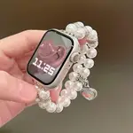 《JOYFUL》秋冬款 APPLE WATCH 綠瑪瑙錶帶 愛心吊墜錶帶 S8 S7 S9 IWATCH全系列 女士錶帶