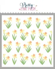Pretty Pink Posh Layered Daffodils Stencils (3pc)