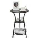 3-Tier Small Round End Table for Narrow Spaces – Modern Side Sofa Nightstand