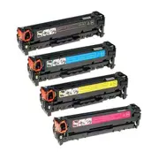 4 Pack HP CC530A-CC533A (304A) Compatible Toner Cartridges [1BK,1C,1M,1Y] for Color LaserJet CP2025 printer