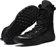 [Zivopah] Men's Leather Military Tactical Boots Lightweight Work Boots Desert Combat Boots with Lifting Shoe String
