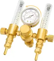 Dual Output Argon Regulator Flow Meter Mig Tig 0-60CFH CGA580 Inlet, Welding Arg