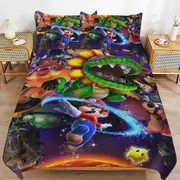 a1419 Super Mario Duvet Cover Set, 3 Piece Bedding Set 86x70" Double Sided Printing Decorative Comforter Cover Set (1 Duvet Cover + 2 Pillow Shams)" j