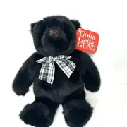 Vintage Gund Velvet Black Teddy Bear Plush #2239 Stuffed Toy