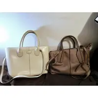 在飛比找蝦皮購物優惠-Tod's Tods D-bag 真皮 牛皮 奶油白 駝色 