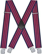 [Generic] Men's elastic shoulder strap clip with 4 clips, X-shaped adjustable suspender pants, and shoulder strap
