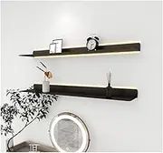 Black Metal Floating Shelf with Double Sided Design Wall Mounted for Home and Office Use 120x20CM