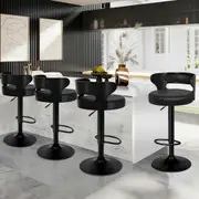 4x ALFORDSON Bar Stools Curved Backrest All Black
