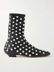 [KHAITE] KHAITE - Studded Leather Ankle Boots - Black - IT37 IT 37 Black