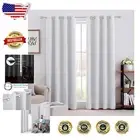 Premium Soundproof & Thermal Insulated Greyish White Blackout Curtains - 2 Pack