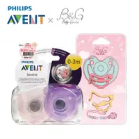 在飛比找PChome24h購物優惠-【PHILIPS AVENT】熊熊矽膠安撫奶嘴2入+B&G奶