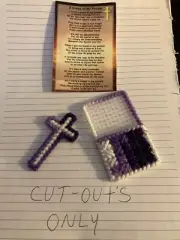 Plastic canvas cross in pocket cut outs