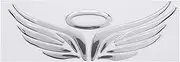 SVRITE 3D Chrome Angel Wing Sticker Decal Auto Car Emblem Decal Decoration Color Silver