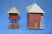 HO Scale Model Railroad Slot Car Train Scenery Office Buildings Maintenance #2