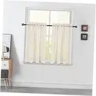 Light Short Sheer Kitchen Curtains 36 inch Length 36"W x 38"L (Pack of 2) Beige