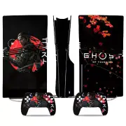 Ghost of Tsushima Game PS5 Pro Disc Skin Sticker Decal Cover for Console and 2 C