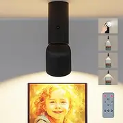 LED Indoor Wall Light, Zoomable Ceiling Spotlight, Wireless, Rechargeable 6000 mAh Battery Wall Light, 4 Colour Modes, Dimmable, Spotlight with Touch and Remote Control, Ceiling Spotlight for