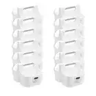 12x Boxsweden 2-Compartment Bathroom Caddy Carry Storage Organiser 25x21cm White