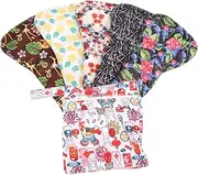 FRCOLOR Absorbent Panty Liners Reusable Sanitary Pads Women Menstrual Pad Washable Bamboo Charcoal for Daily Use Random Style