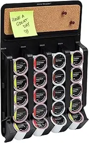 Mind Reader 'Mounty' Fridge/Wall Mount Coffee pod Dispenser with Cork top-Black 2.72" x 10.71" x 15.75"