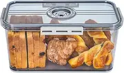 [RISICULIS] Bread Box for Kitchen Countertop, Airtight Loaf Bread Storage Container, Time Recording Bread Keeper with Lid, Bread Holder Bin for Homemade Bread, Bun, Bagel, Loaf