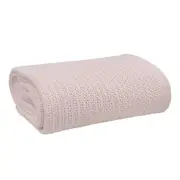Living Textiles Baby 100cm Cotton Bassinet/Cradle Cellular Blanket Rose Quartz