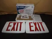 LITHONIA LIGHTING 142AN4 11 1/2" WIDE EXIT SIGN WHITE w/ RED LETTERS NEW IN BOX