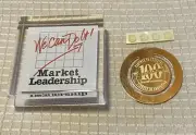 Market Leadership Lucite Paperweight Scott Foresman 100th Anniversary 1990s MINT