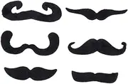 6pcs Halloween Party Fake Beard Costumes Mustache Set for Adults Boys and Girls Men Women Black