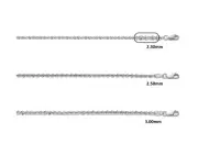 Solid Rope Chain Sterling Silver Polished Necklace Bracelet 2.3mm 3mm Wide