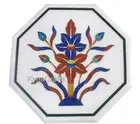 Marble Coffee Table Top Gemstone Inlay Work Patio Side Table for Home Decor